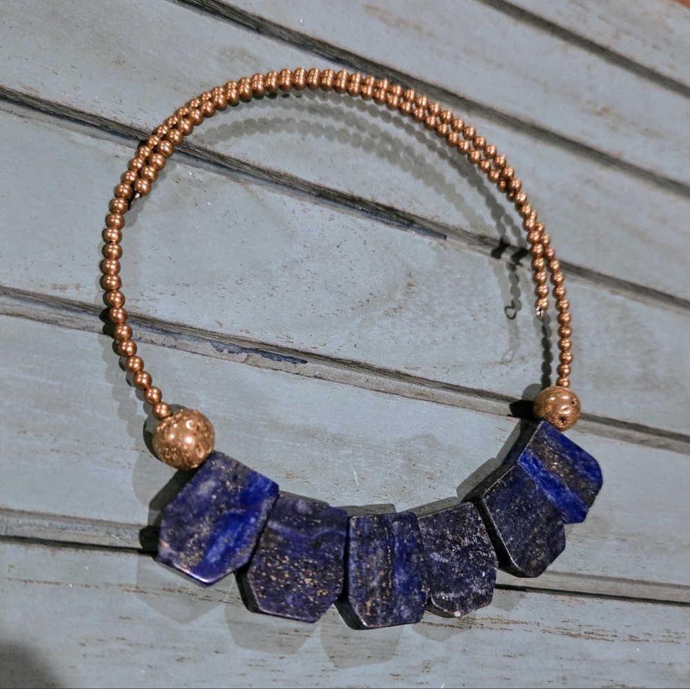 Lapis Lazuli Cabochon Cleopatra Choker Necklace